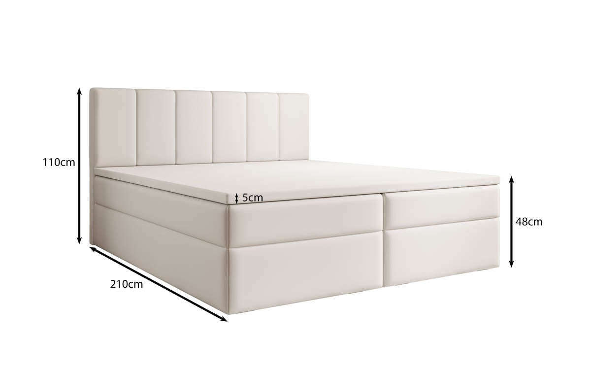 Lit boxspring Aurelia Velours avec espace de rangement