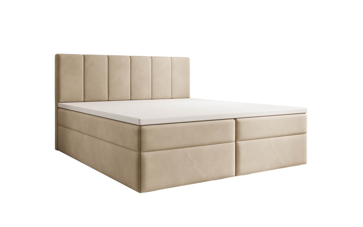 Lit boxspring Aurelia Velours avec espace de rangement