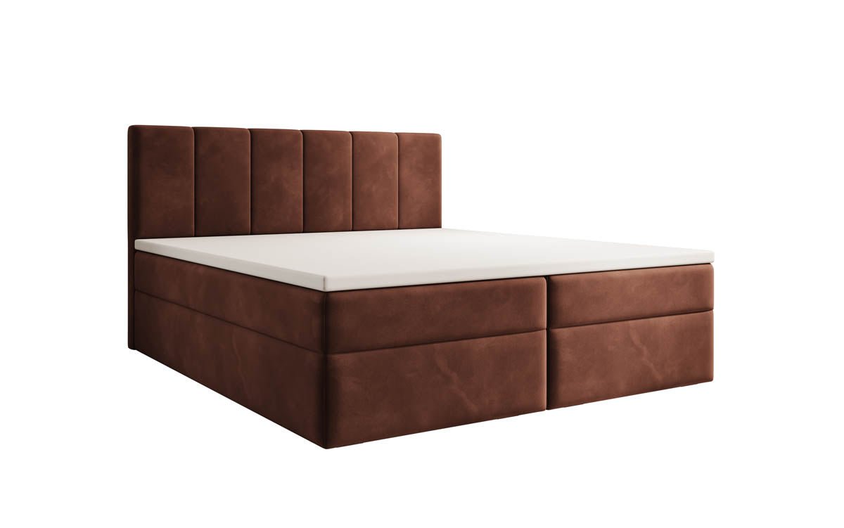 Lit boxspring Aurelia Velours avec espace de rangement