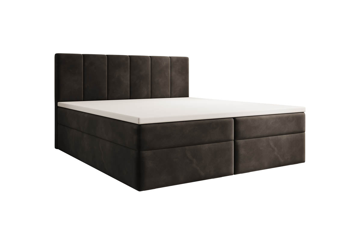 Lit boxspring Aurelia Velours avec espace de rangement