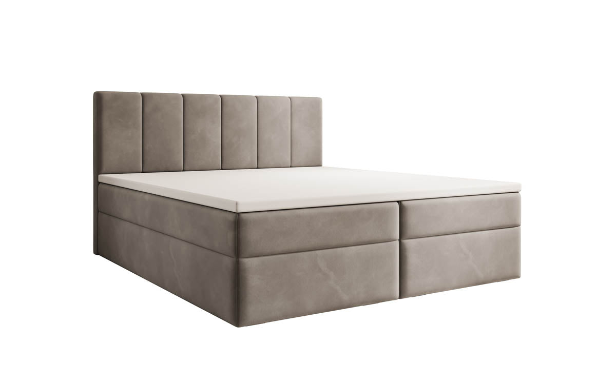 Lit boxspring Aurelia Velours avec espace de rangement