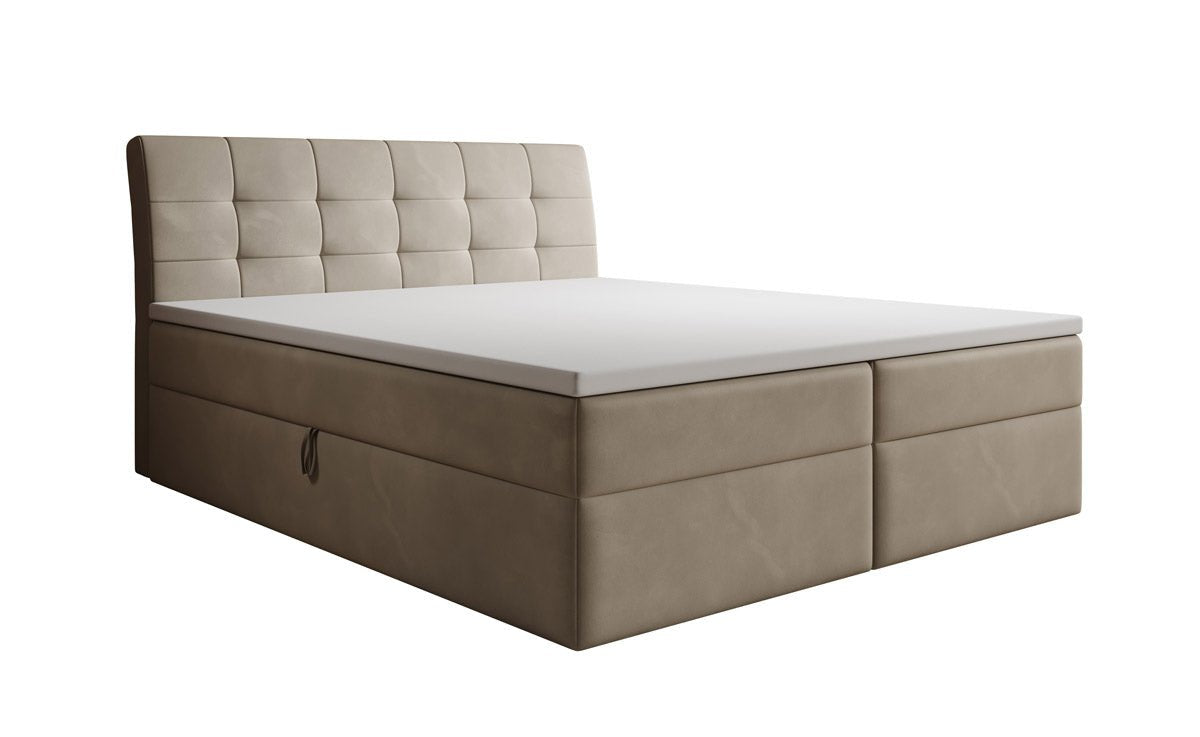Amalia Velvet Box Spring Bed with Storage