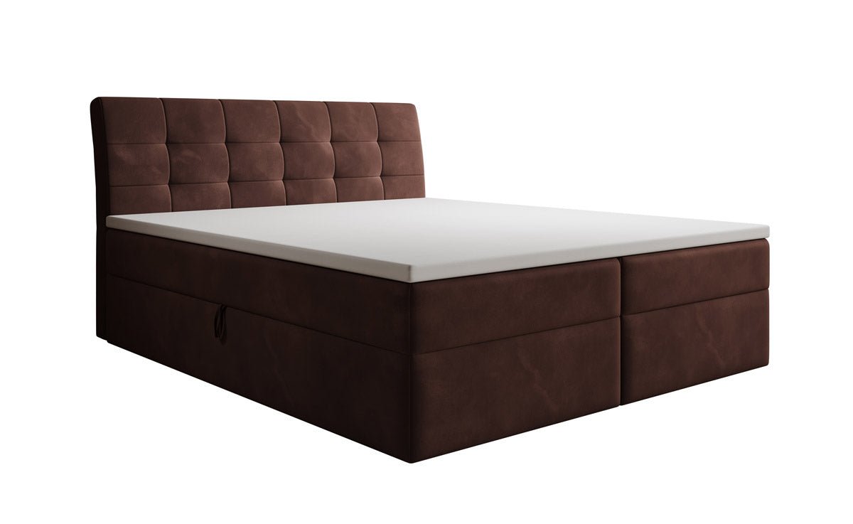 Amalia Velvet Box Spring Bed with Storage