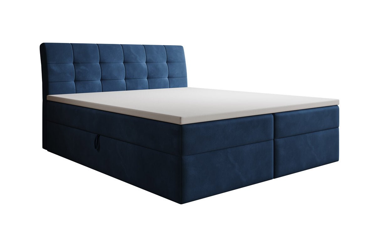 Amalia Velvet Box Spring Bed with Storage