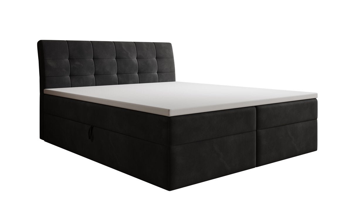 Amalia Velvet Box Spring Bed with Storage