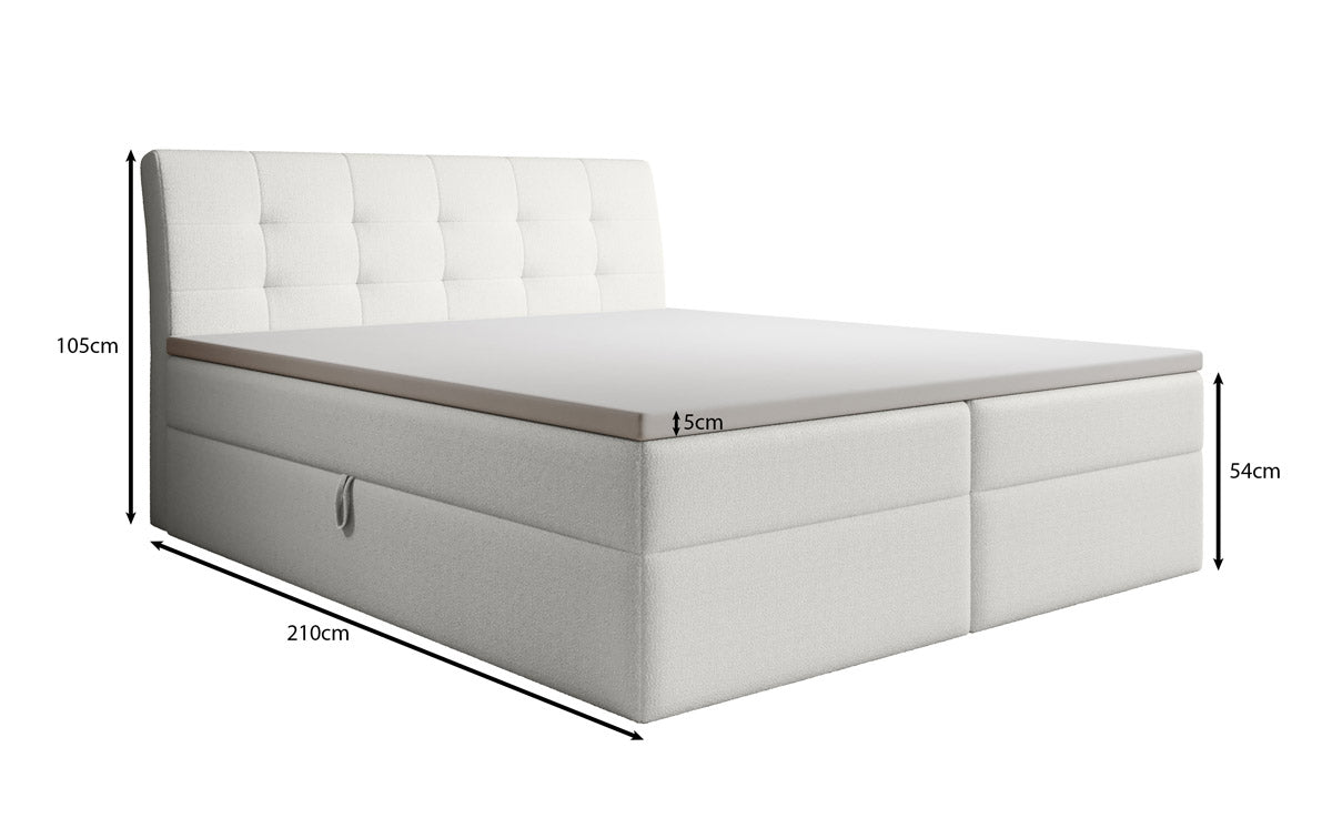 Amalia Velvet Box Spring Bed with Storage
