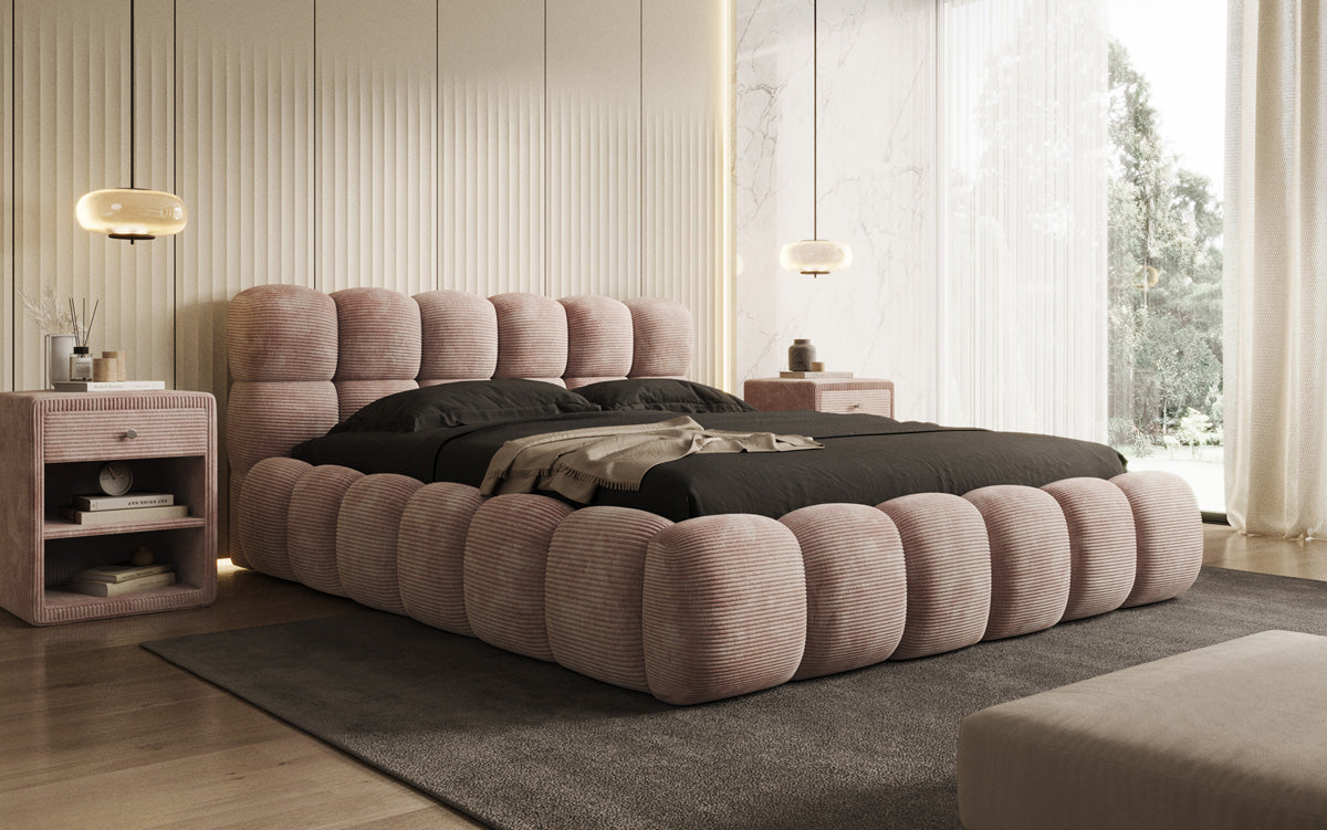 Designer Polsterbett Boston Cord mit Stauraum