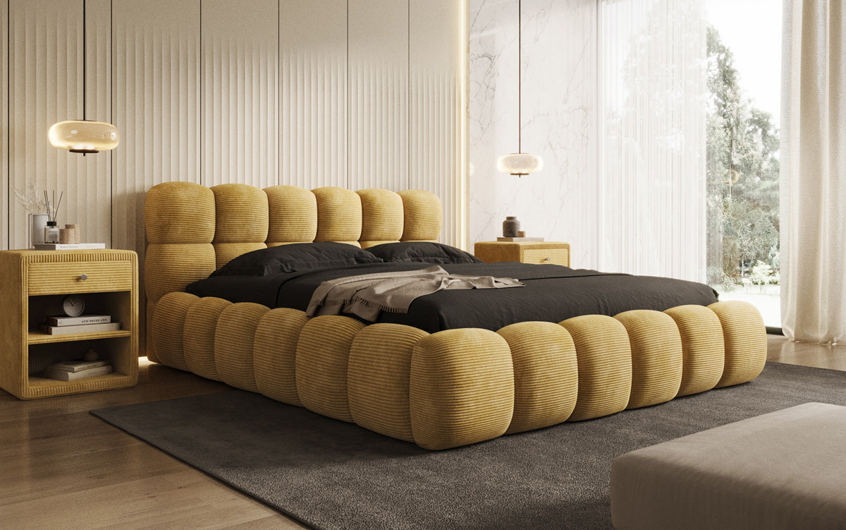 Designer Polsterbett Boston Cord mit Stauraum
