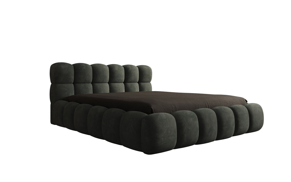 Designer Polsterbett Boston Ribstof met opbergruimte
