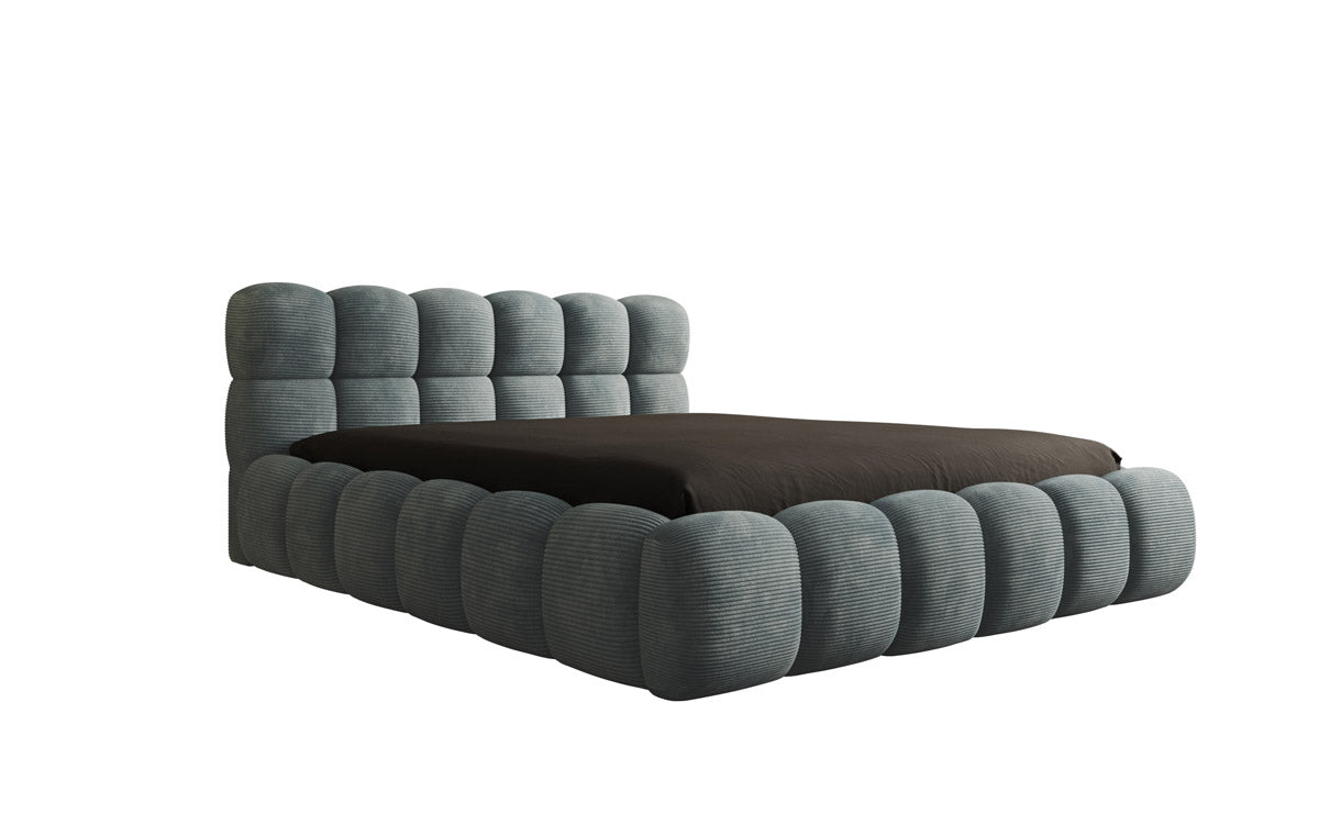 Designer Polsterbett Boston Ribstof met opbergruimte