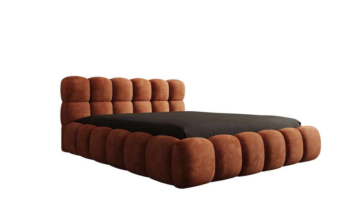Designer Polsterbett Boston Ribstof met opbergruimte