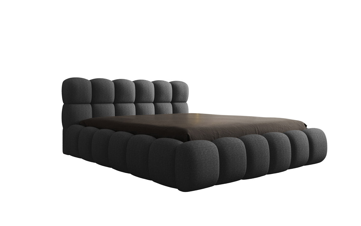 Designer gestoffeerd bed Boston Bouclé met opbergruimte