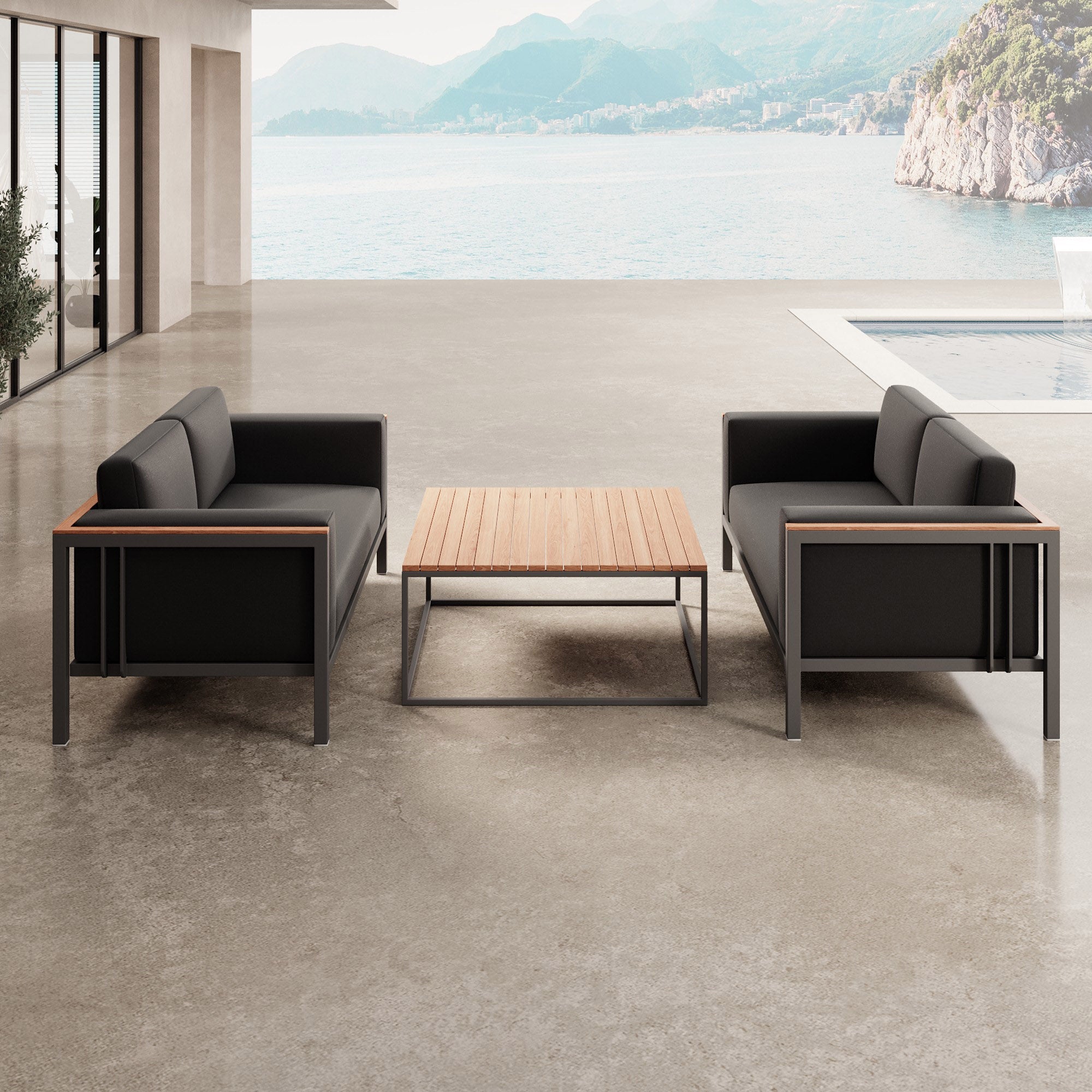 Euphoria – 2 canapés de salon et une table en aluminium | Collection Aevora™