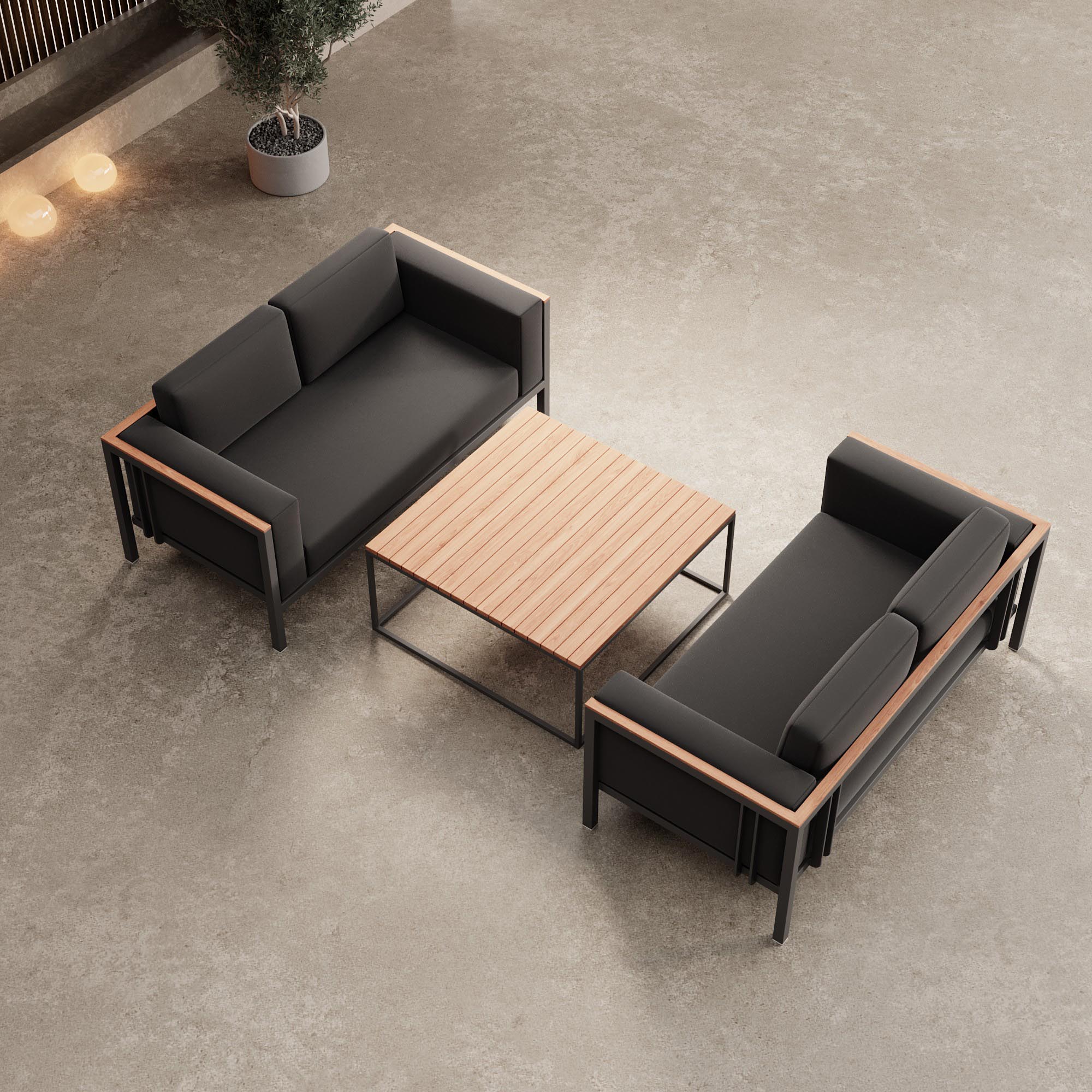 Euphoria – 2 canapés de salon et une table en aluminium | Collection Aevora™