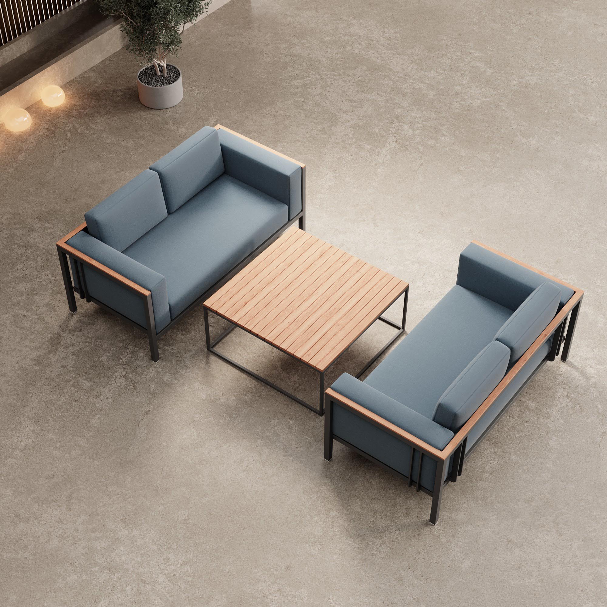 Euphoria – 2 canapés de salon et une table en aluminium | Collection Aevora™