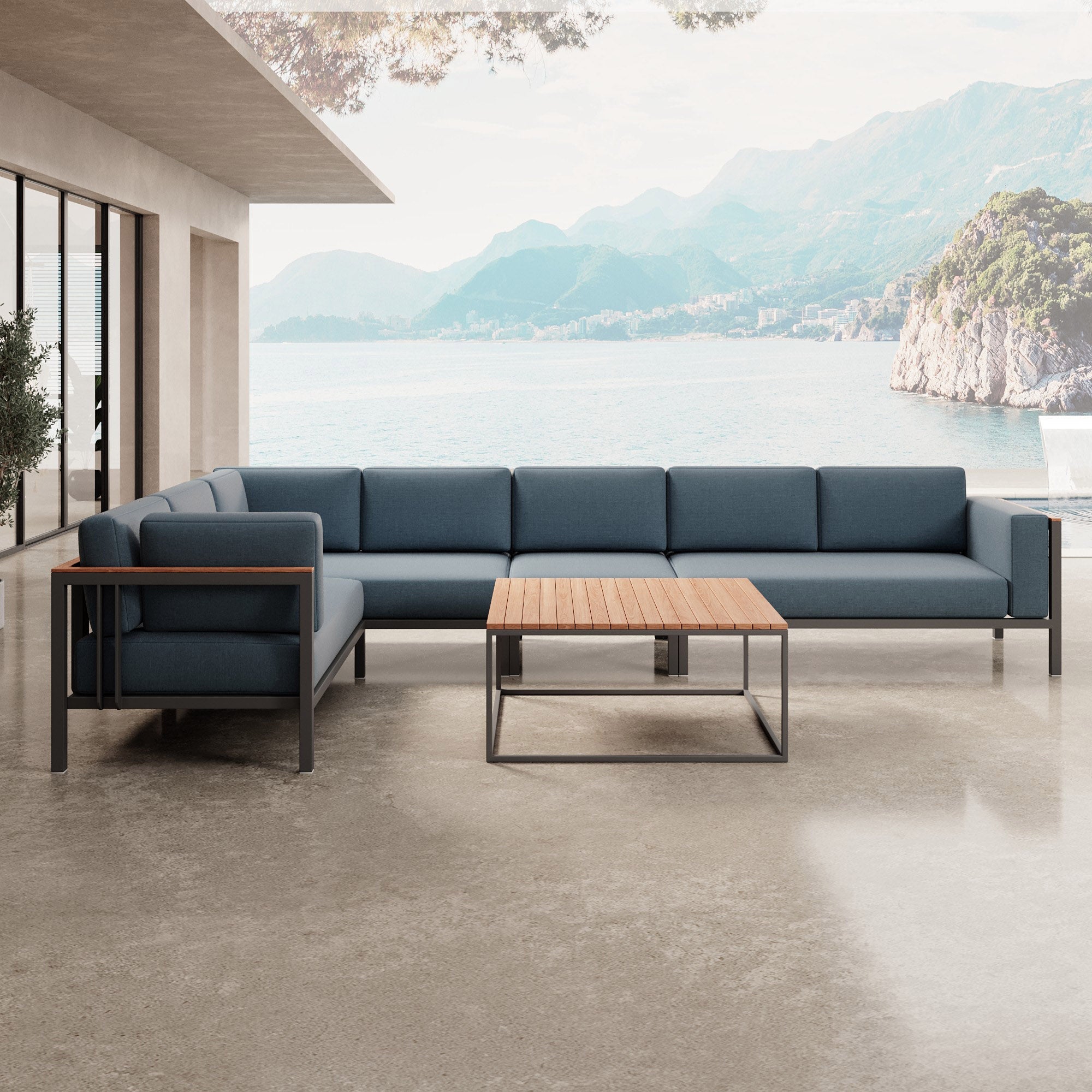 Euphoria – L-Maxilounge & table en aluminium | Collection Aevora™