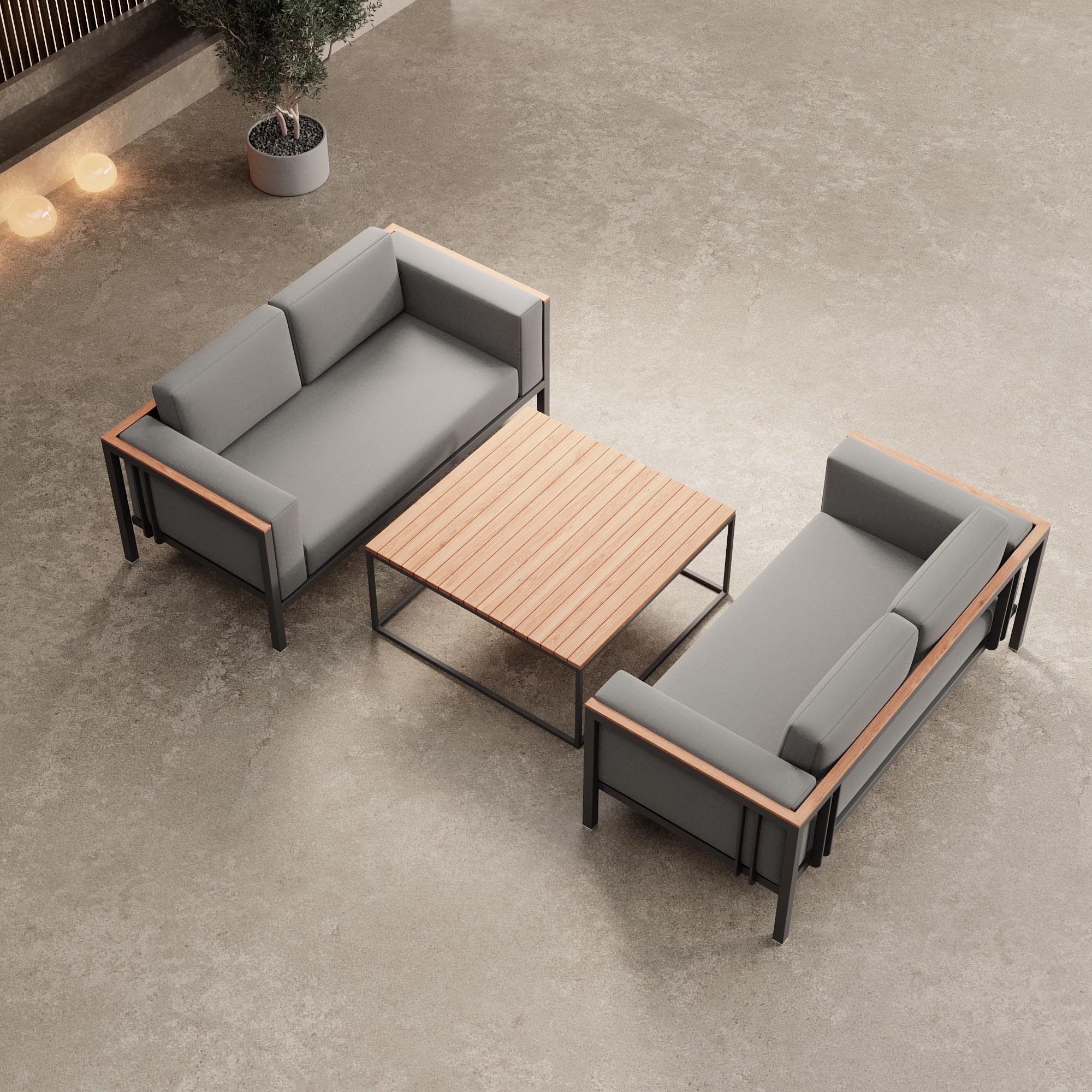Euphoria – 2 canapés de salon et une table en aluminium | Collection Aevora™
