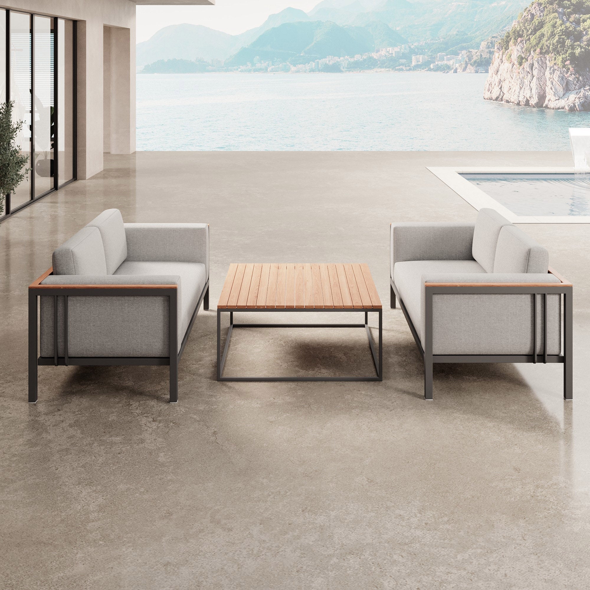 Euphoria – 2 canapés de salon et une table en aluminium | Collection Aevora™