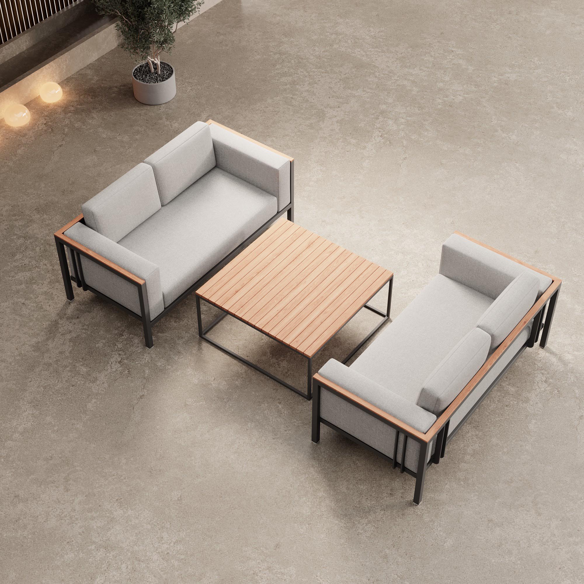 Euphoria – 2 canapés de salon et une table en aluminium | Collection Aevora™