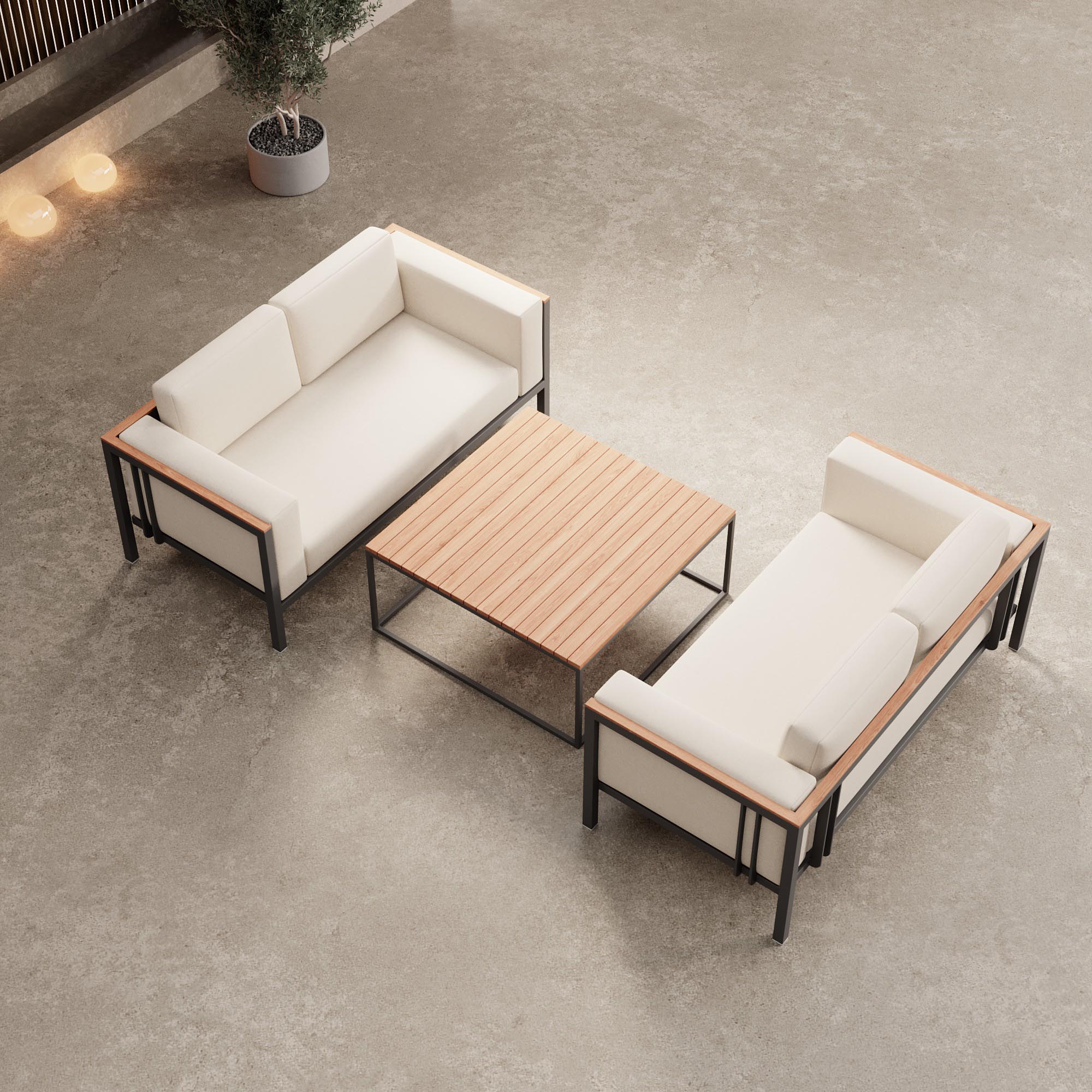 Euphoria – 2 canapés de salon et une table en aluminium | Collection Aevora™