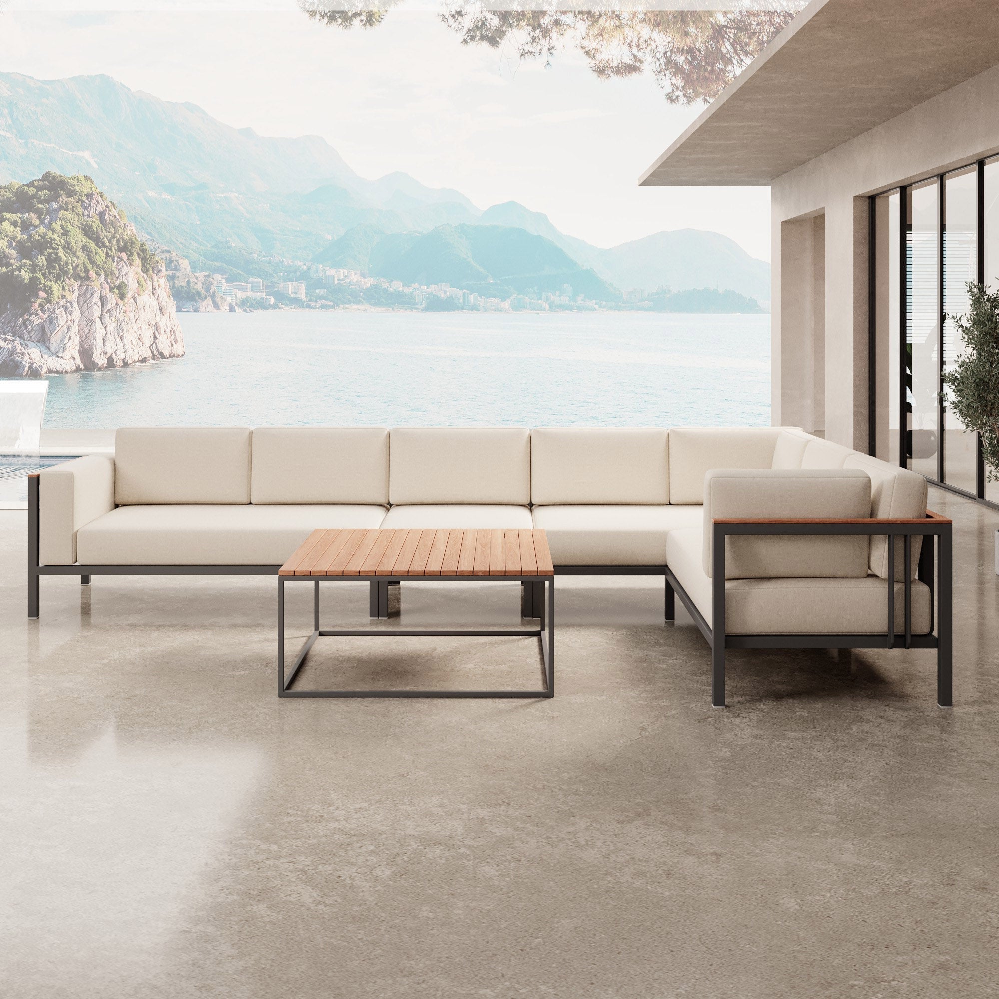 Euphoria – L-Maxilounge & table en aluminium | Collection Aevora™