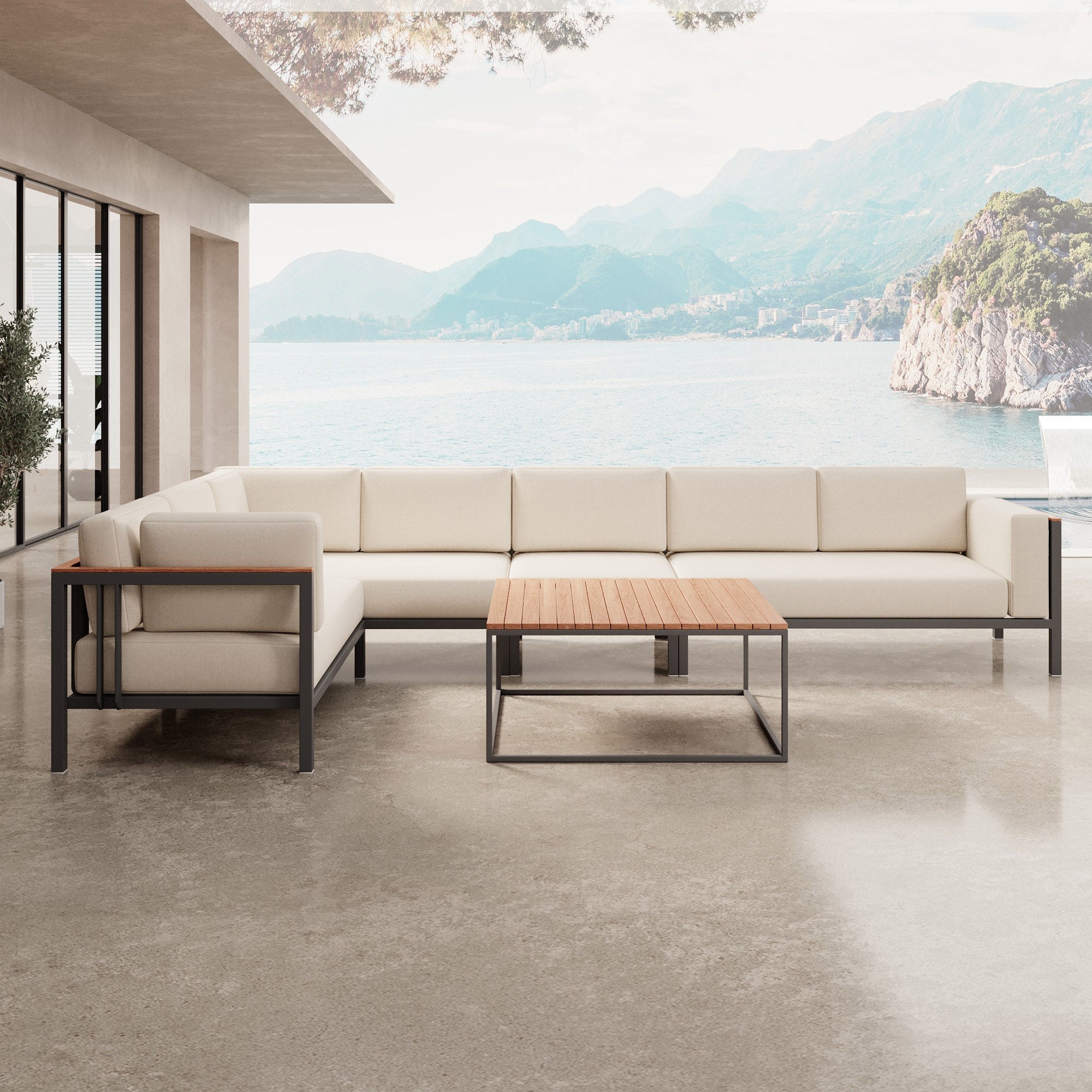 Euphoria – L-Maxilounge & table en aluminium | Collection Aevora™