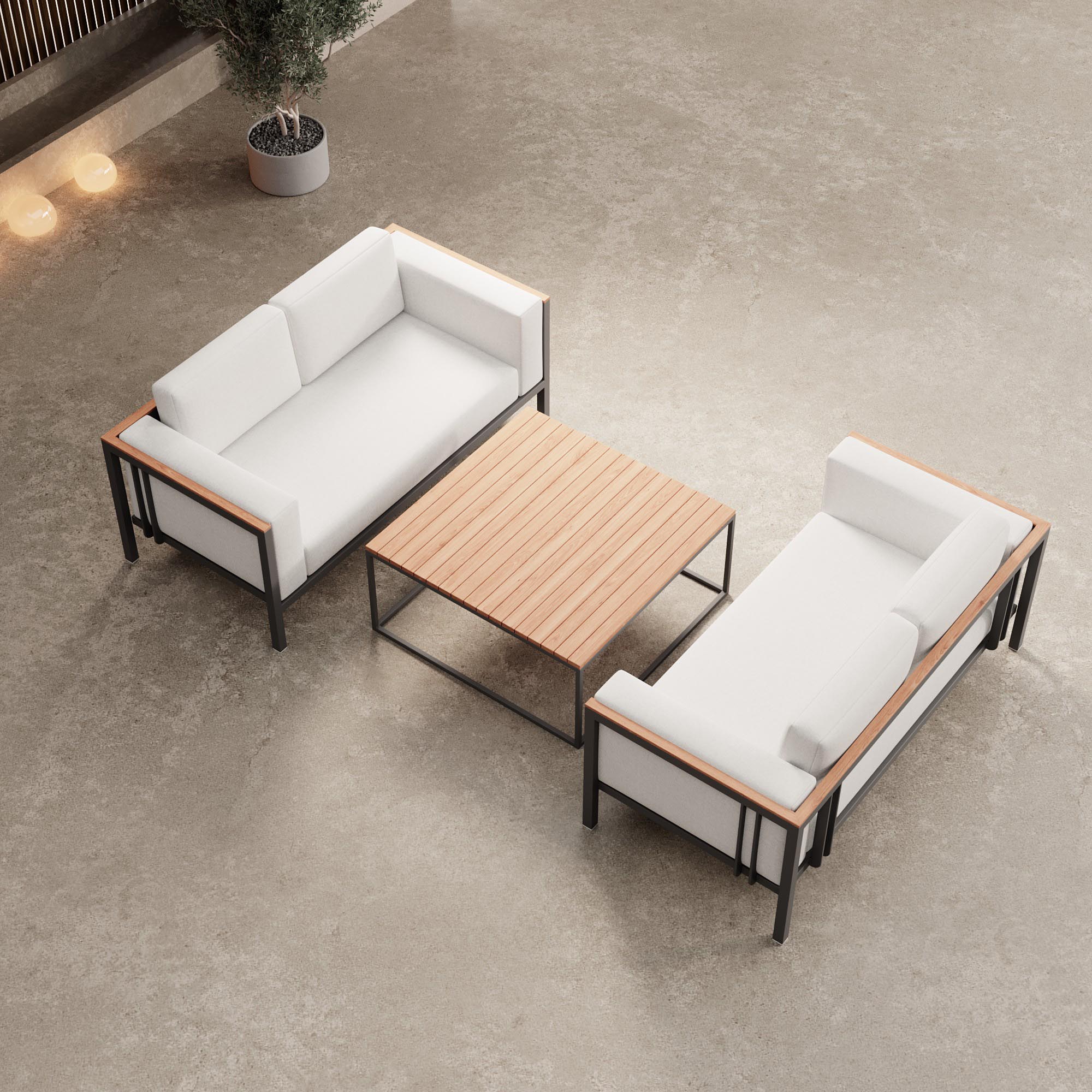 Euphoria – 2 canapés de salon et une table en aluminium | Collection Aevora™