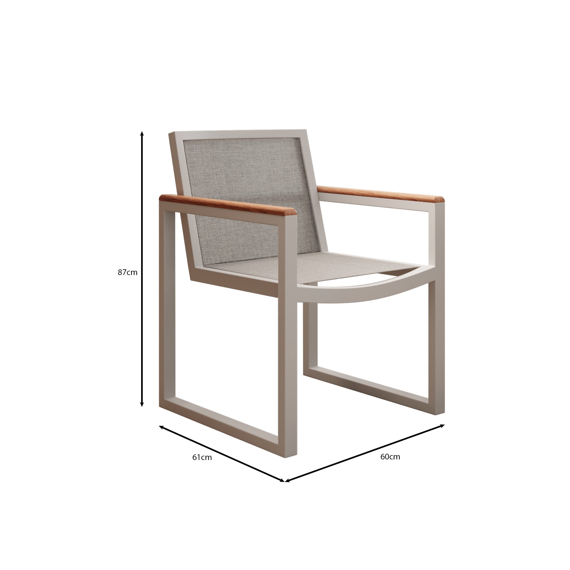 Ensemble de 4 chaises de jardin Vayla avec accoudoirs – Aluminium et bois de robinier | Collection Aevora™