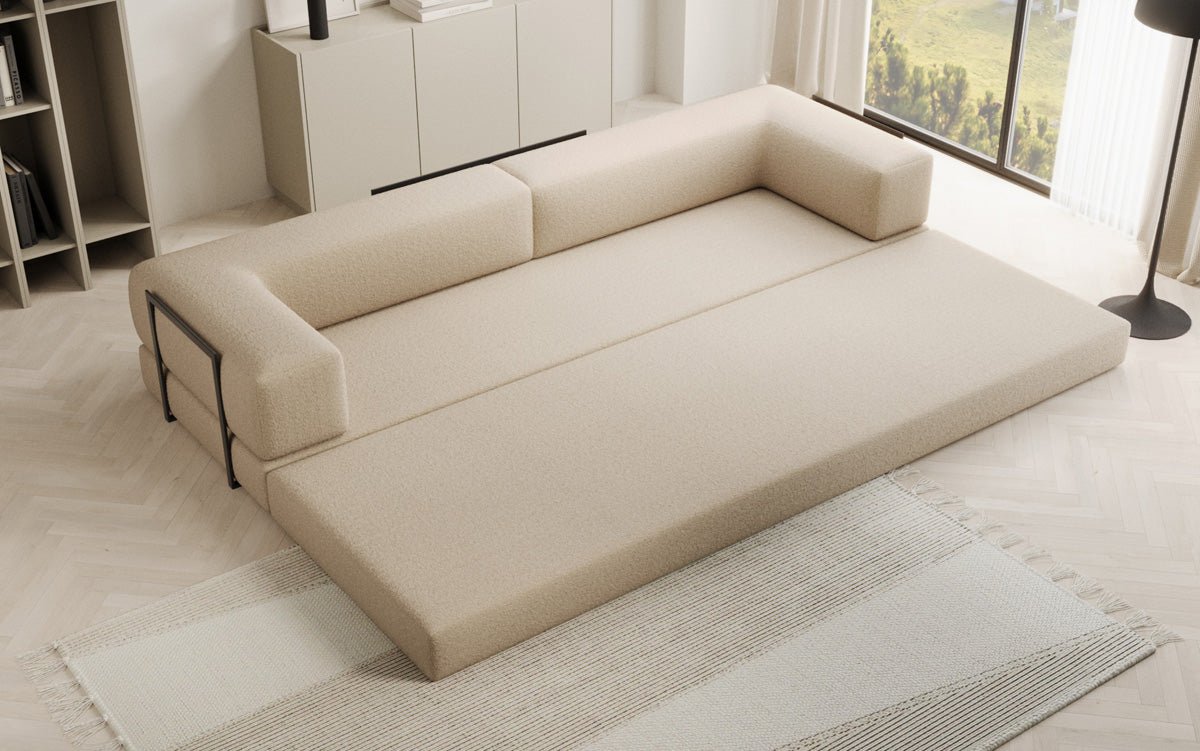Canapé design Lazy 3 places XXL en Bouclé