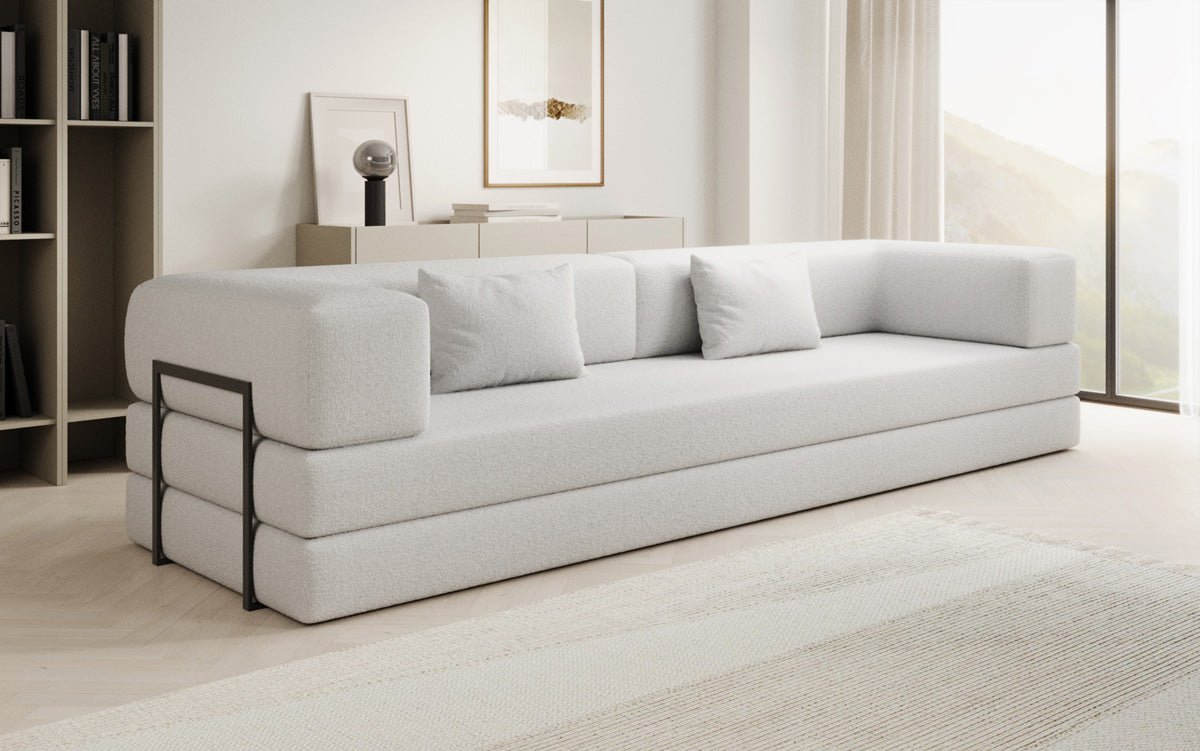 Canapé design Lazy 3 places XXL en Bouclé