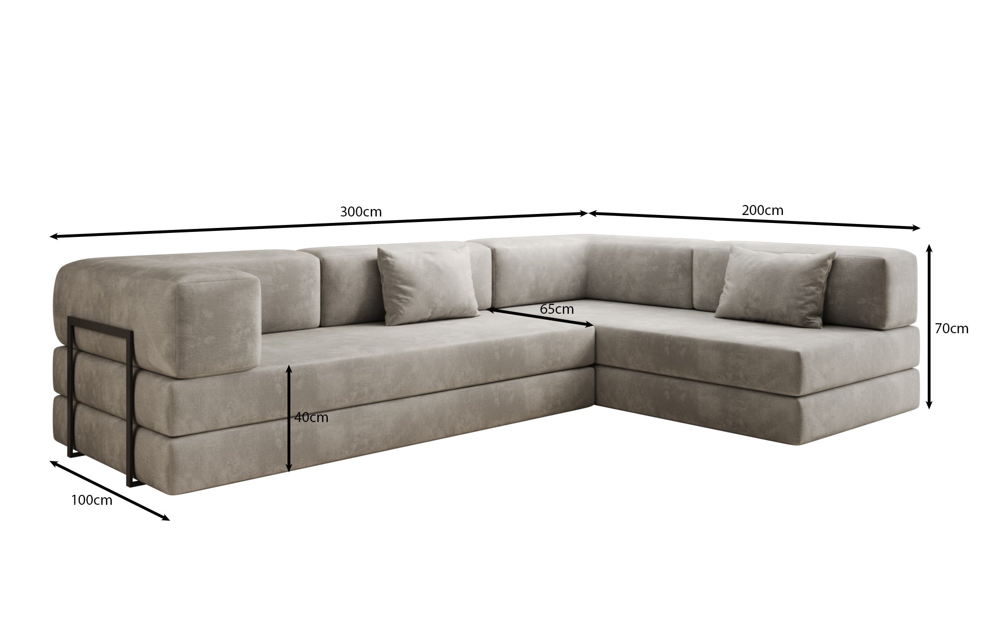 Canapé Designer Lazy L en Velours