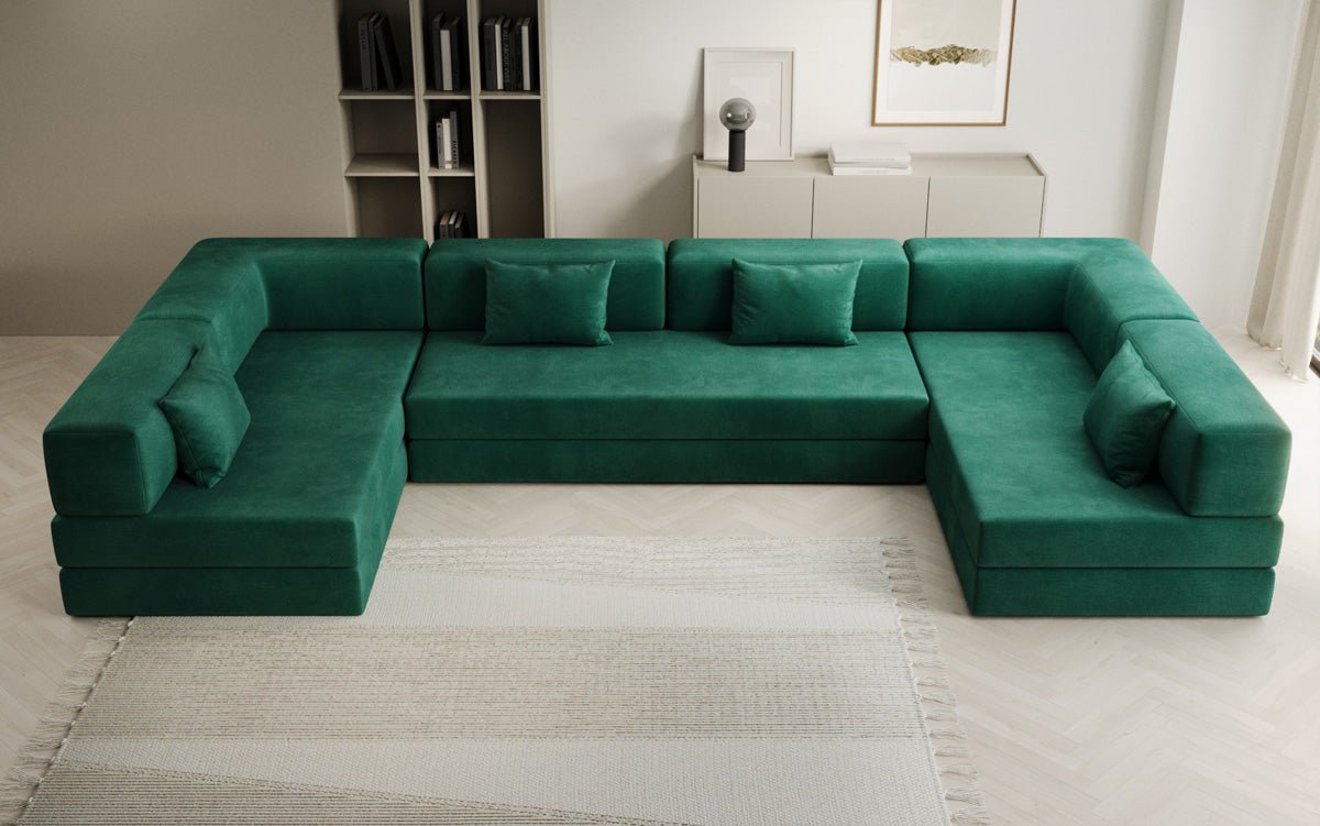 Designerbank Lazy U in Fluweel