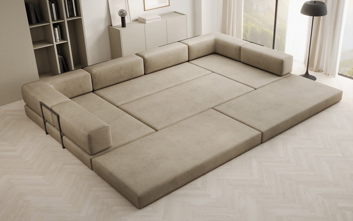 Designerbank Lazy U in Fluweel
