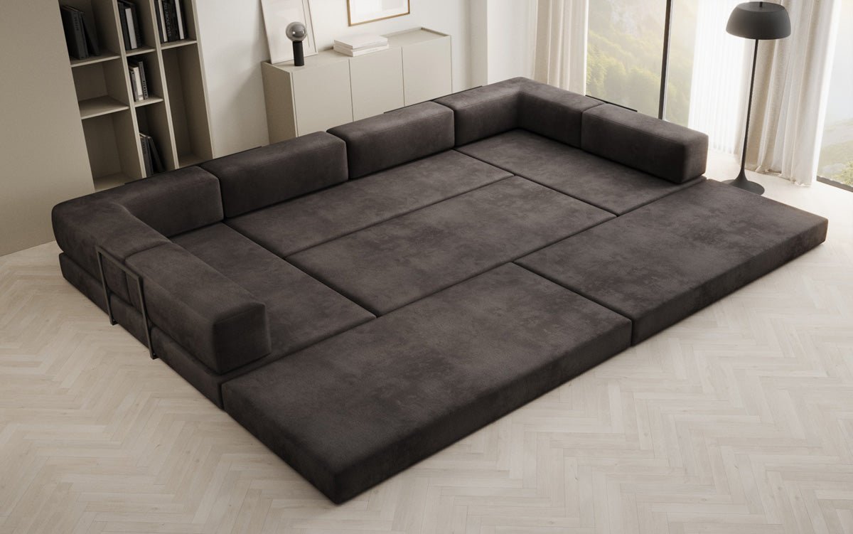 Designerbank Lazy U in Fluweel