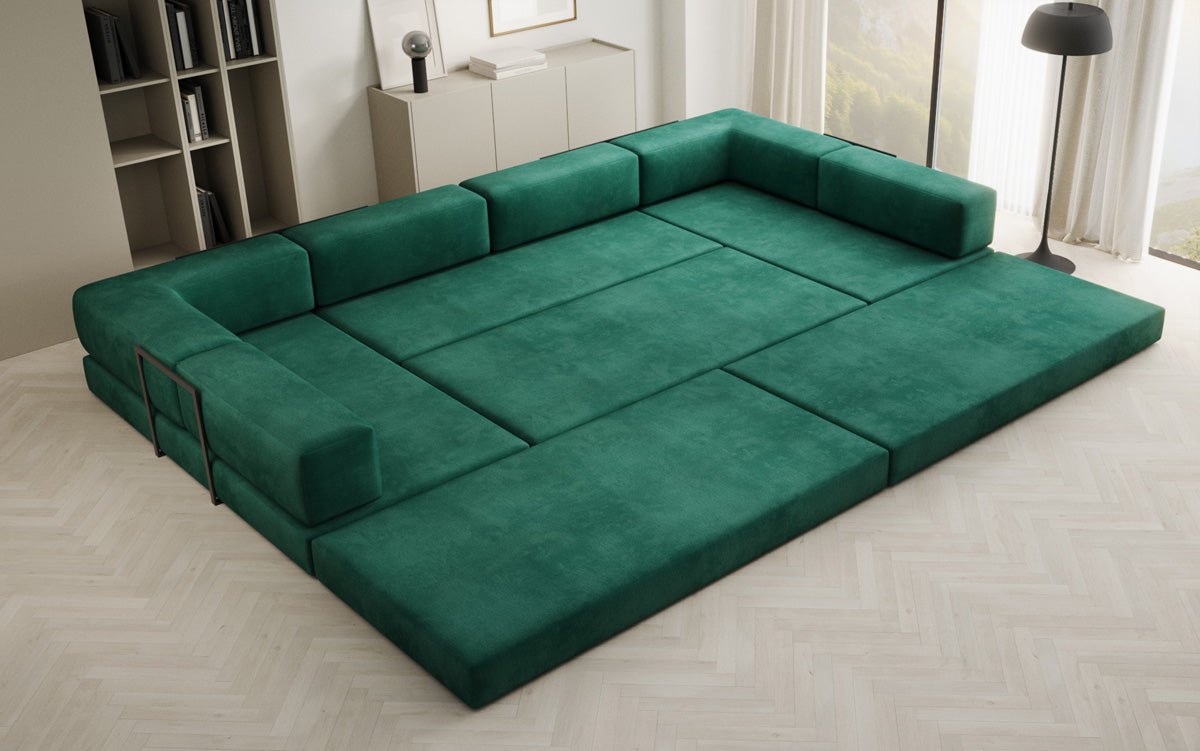 Designerbank Lazy U in Fluweel