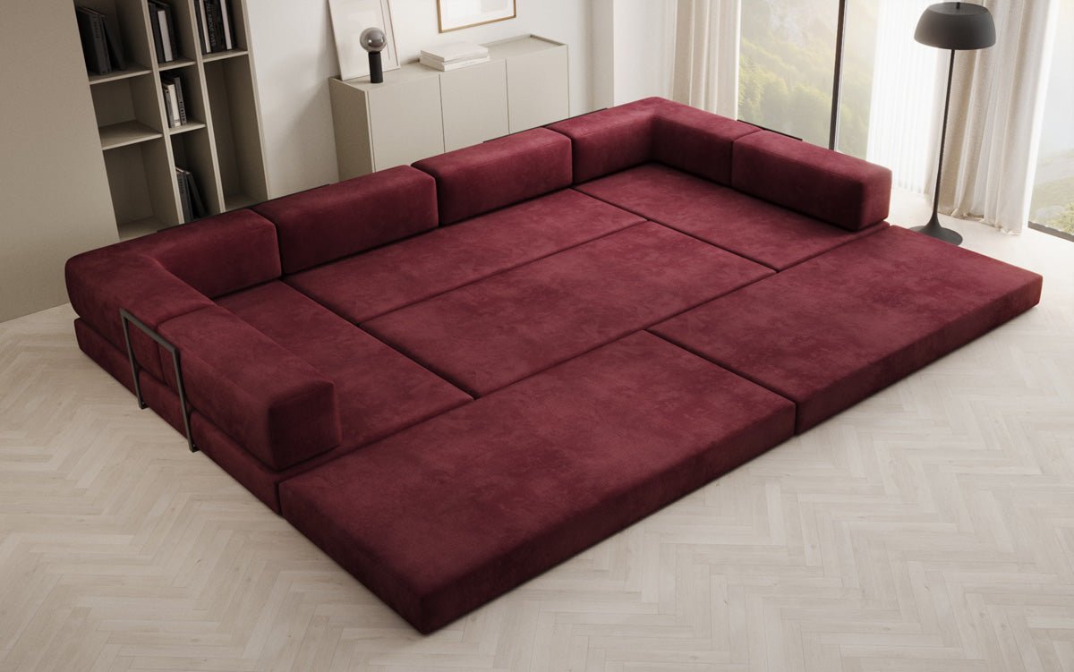 Designerbank Lazy U in Fluweel