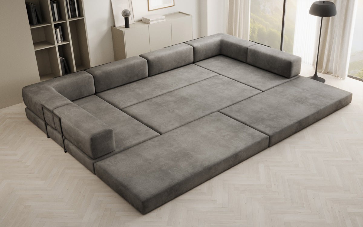 Designerbank Lazy U in Fluweel