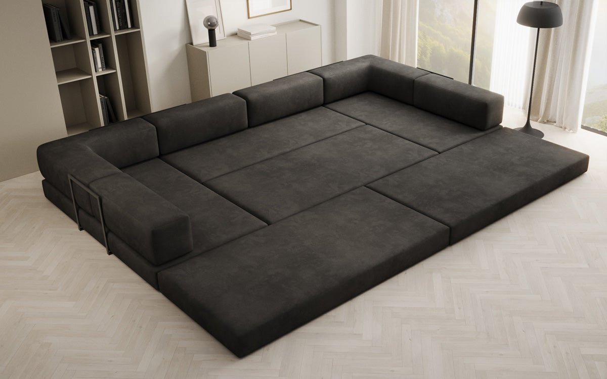 Designerbank Lazy U in Fluweel