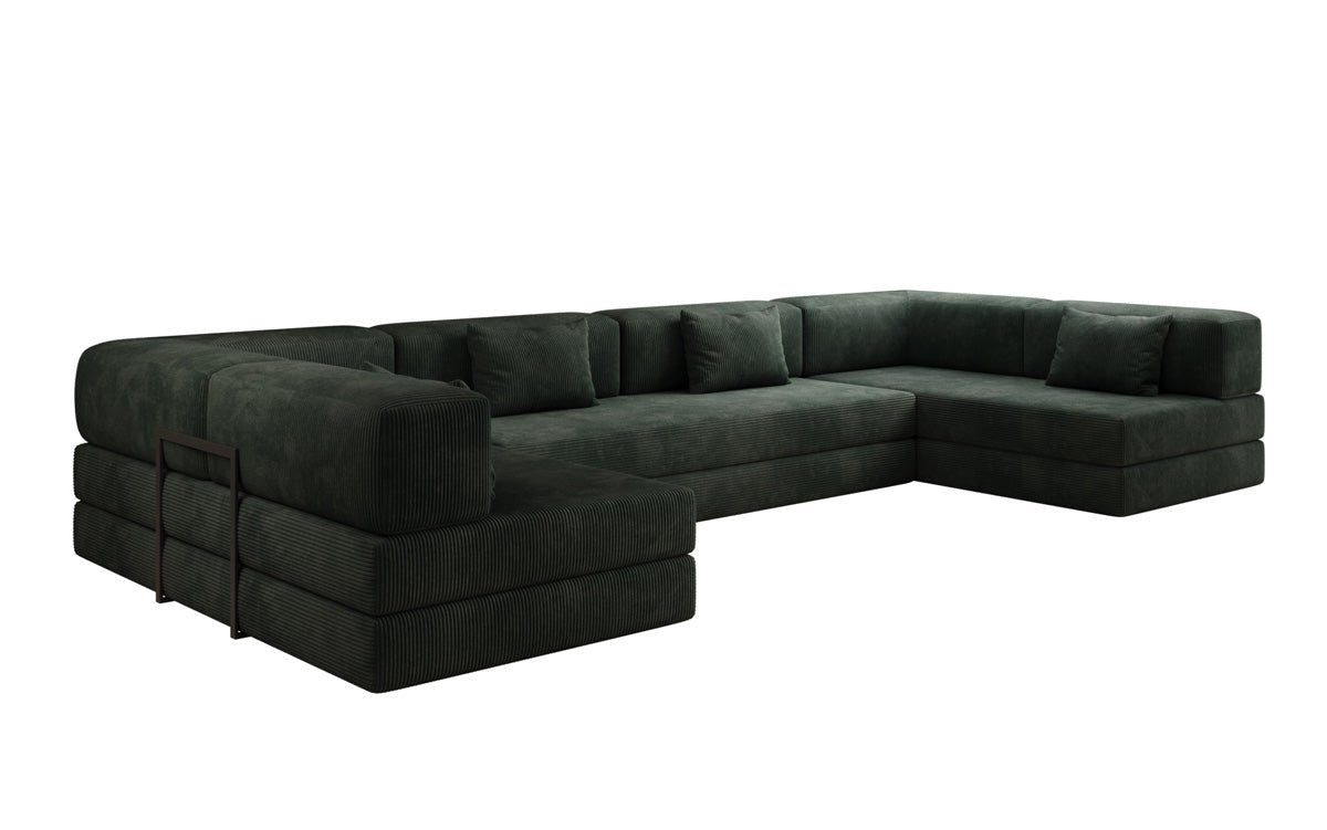 Designerbank Lazy U in Ribstof