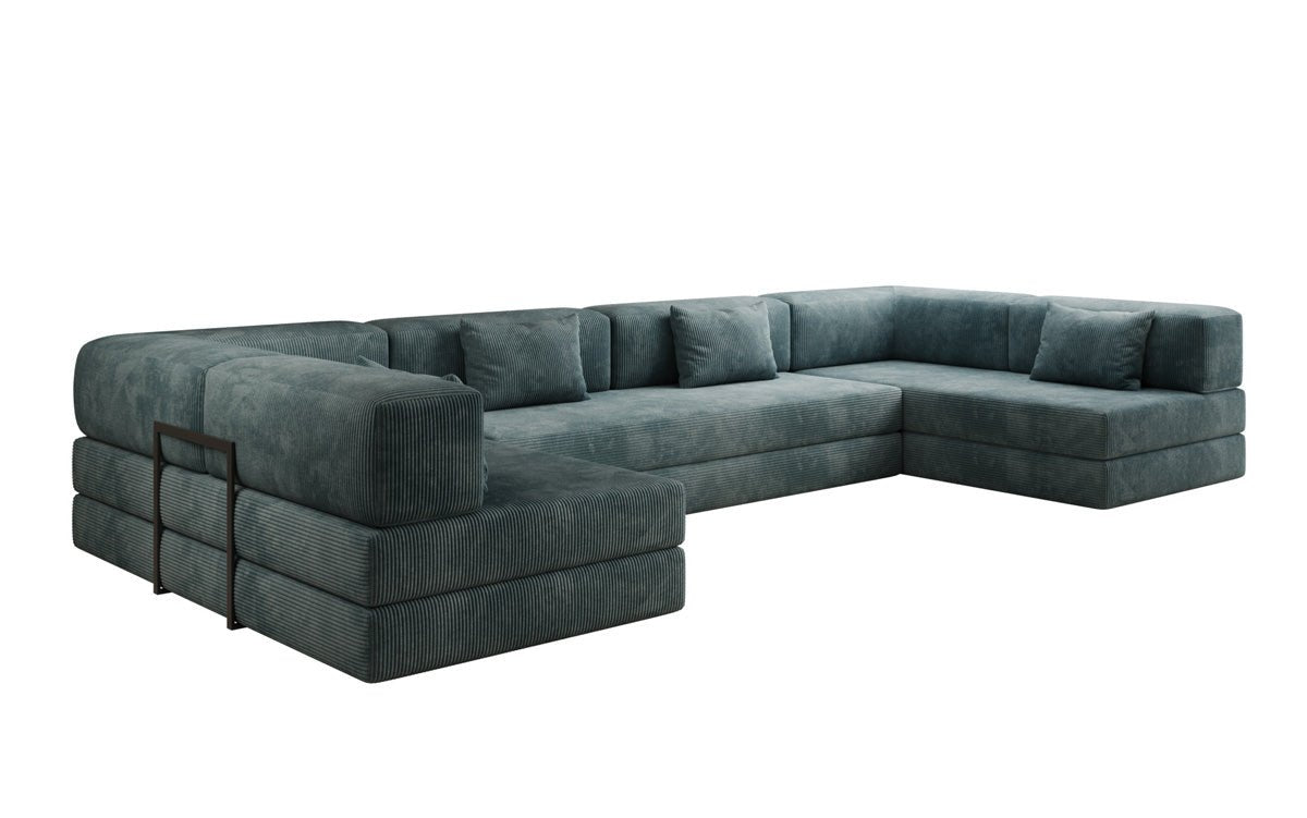 Designerbank Lazy U in Ribstof