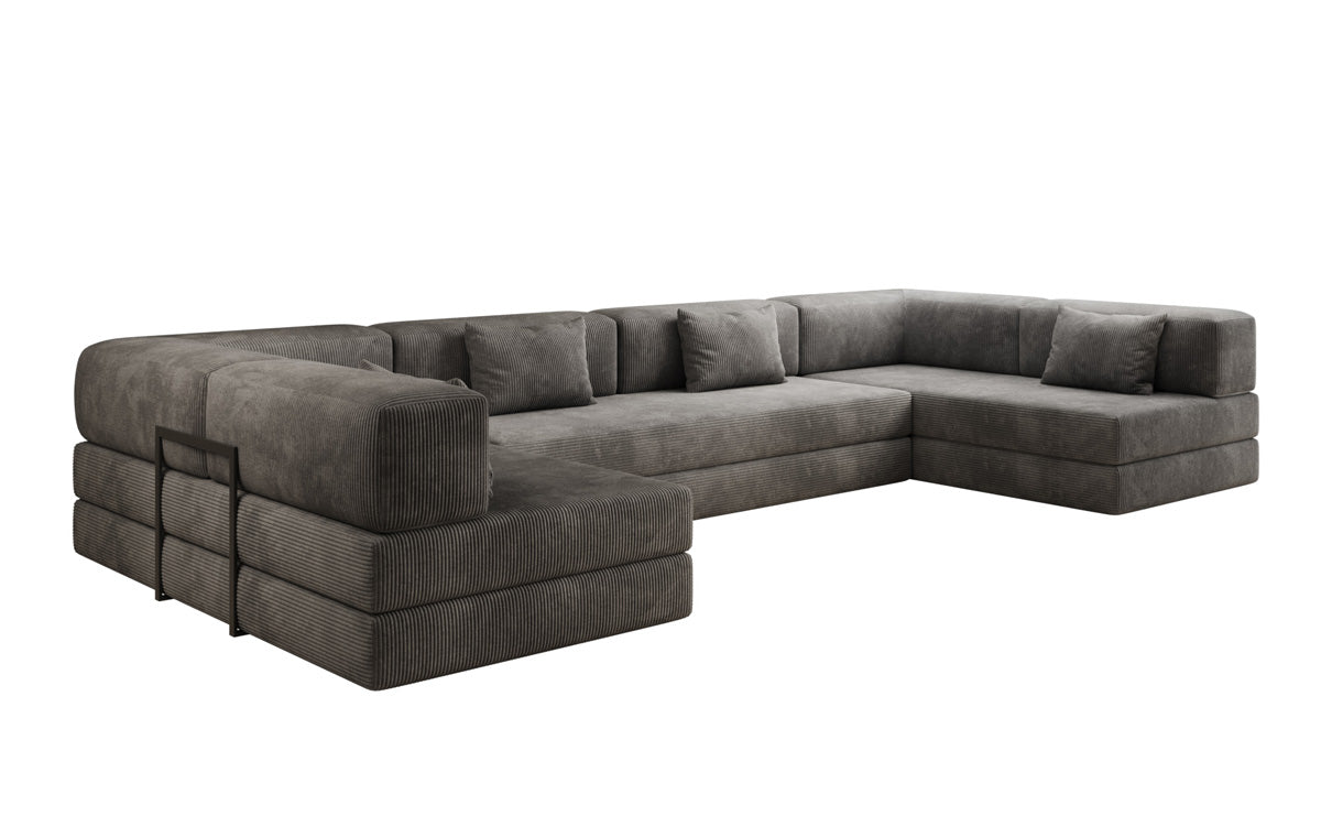 Designerbank Lazy U in Ribstof