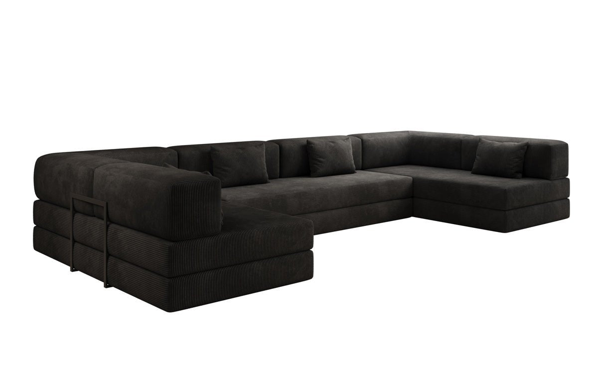 Designerbank Lazy U in Ribstof
