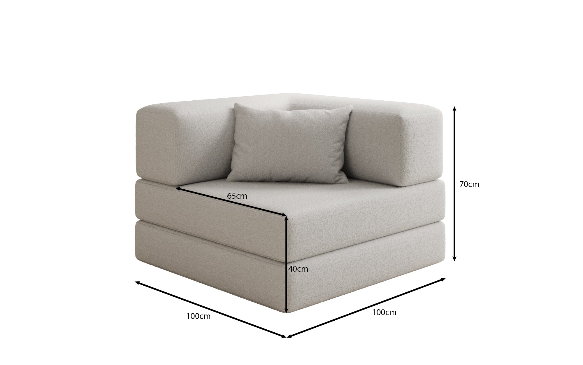 Canapé fauteuil Lazy en Bouclé