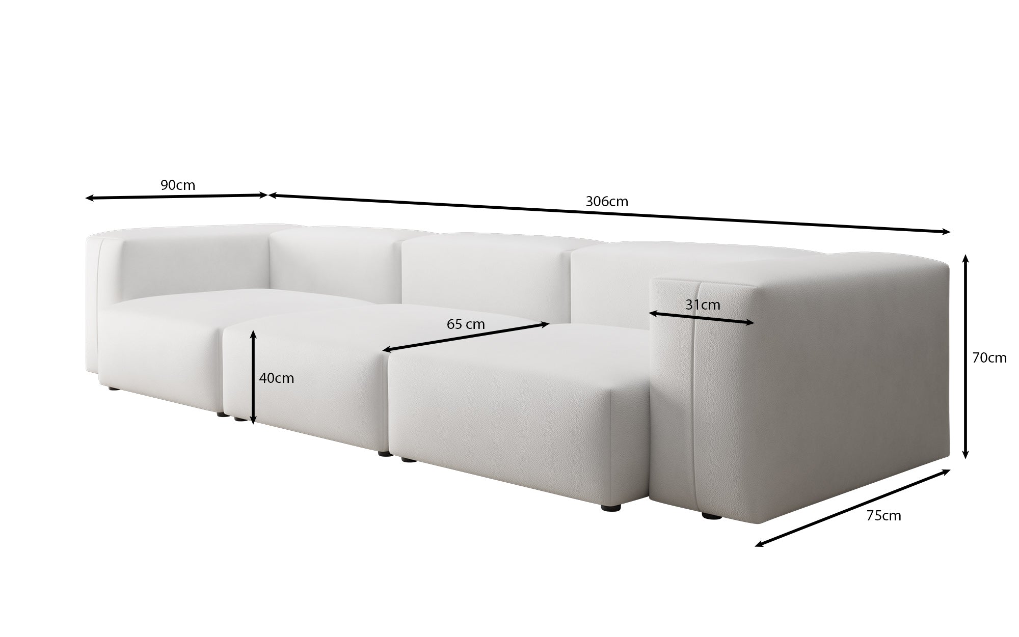 Designer 3 Sitzer Sofa Snug in Echtleder