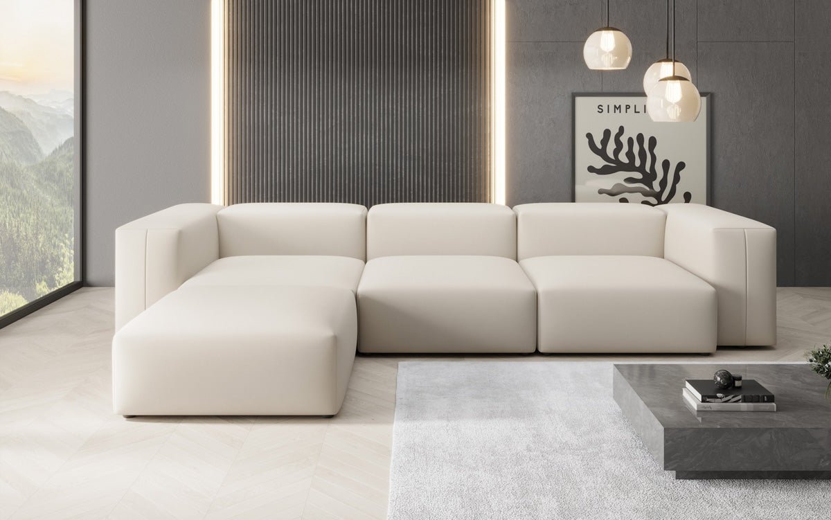 Designer L Sofa Snug in Stoff