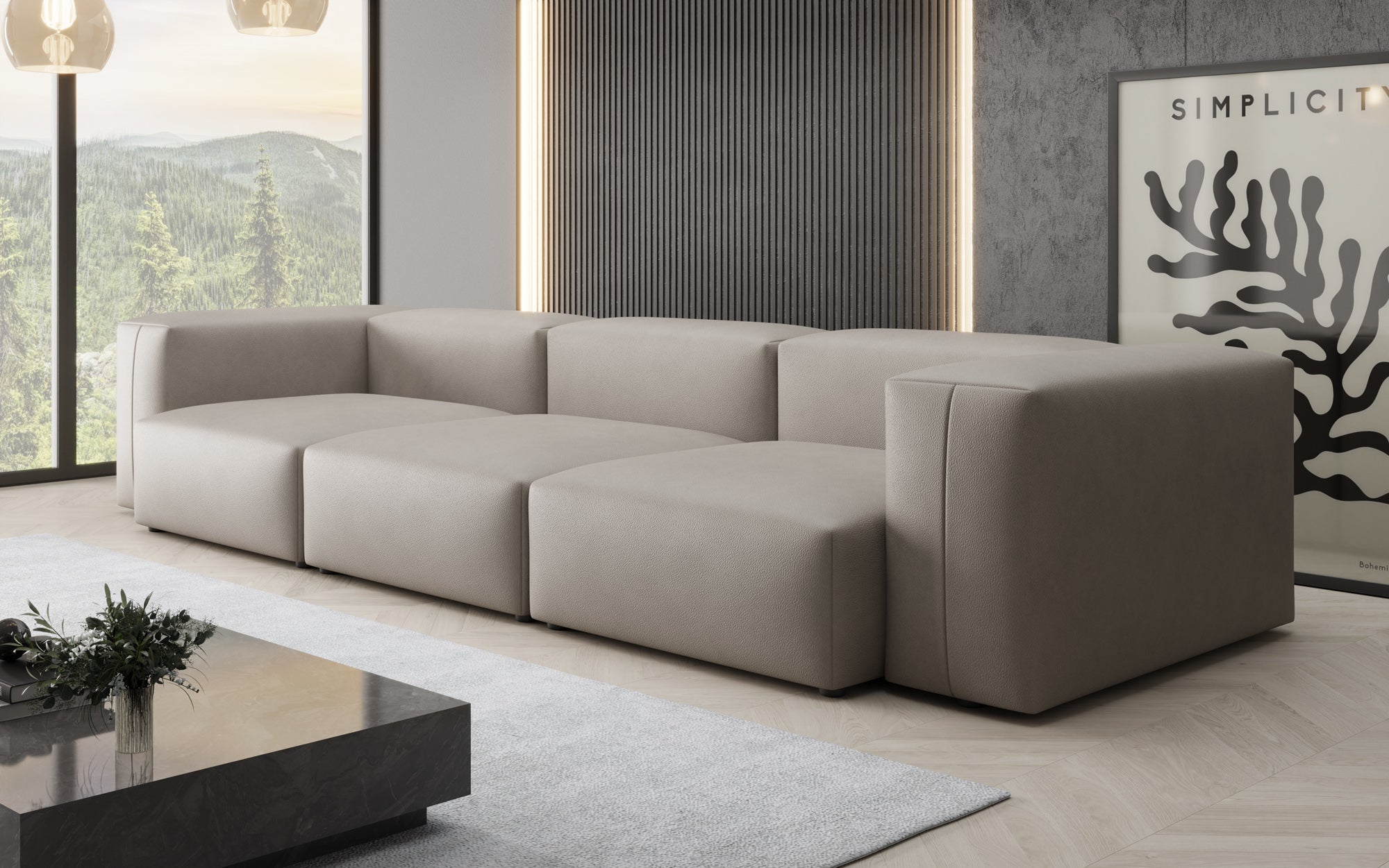 Designer 3 Sitzer Sofa Snug in Echtleder