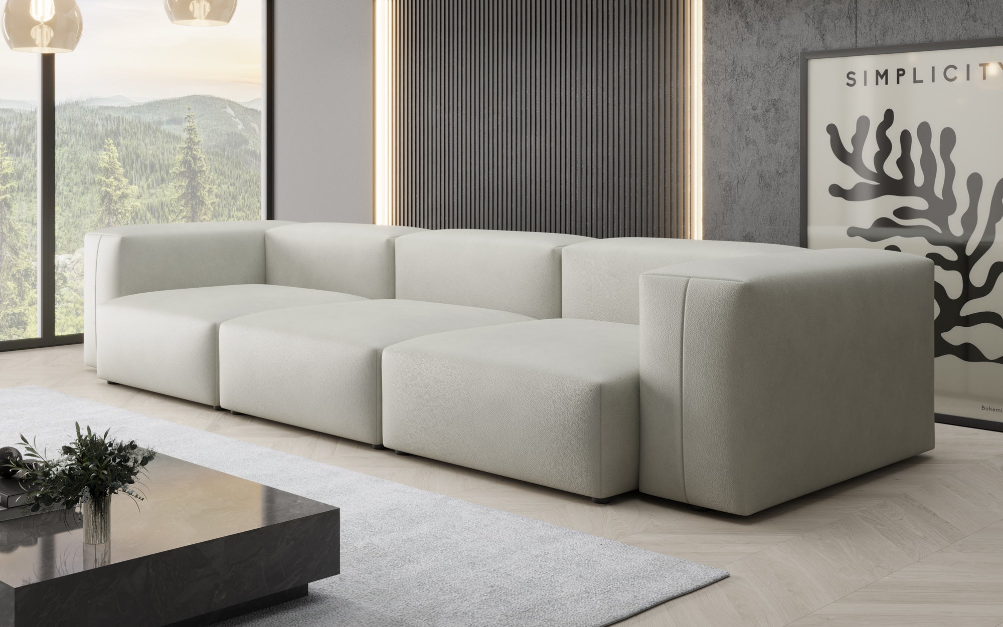 Designer 3 Sitzer Sofa Snug in Echtleder