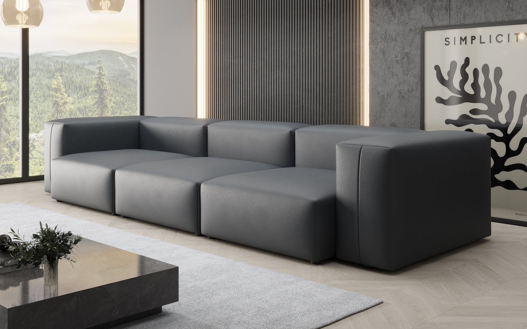 Designer 3 Sitzer Sofa Snug in Echtleder