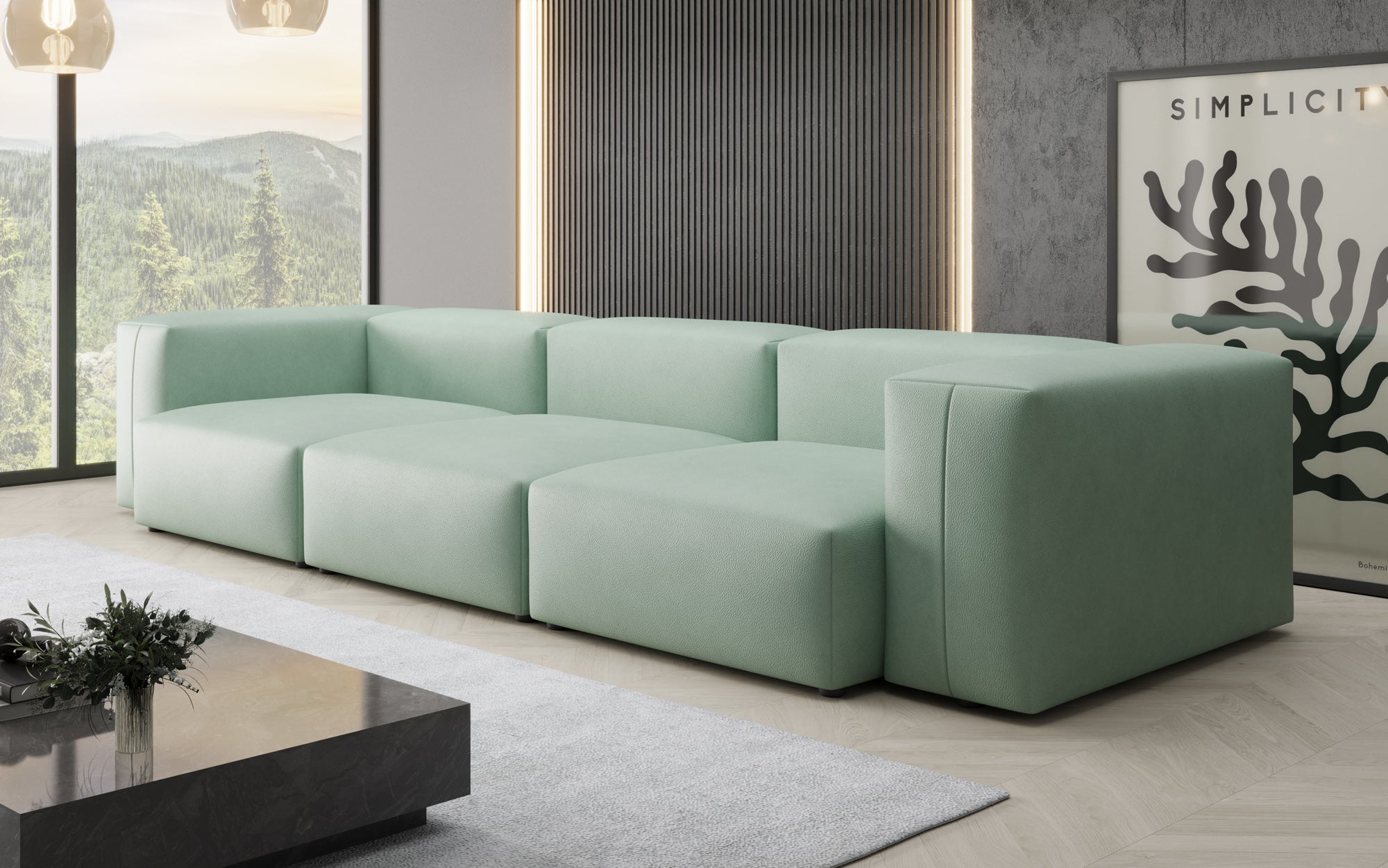 Designer 3 Sitzer Sofa Snug in Echtleder