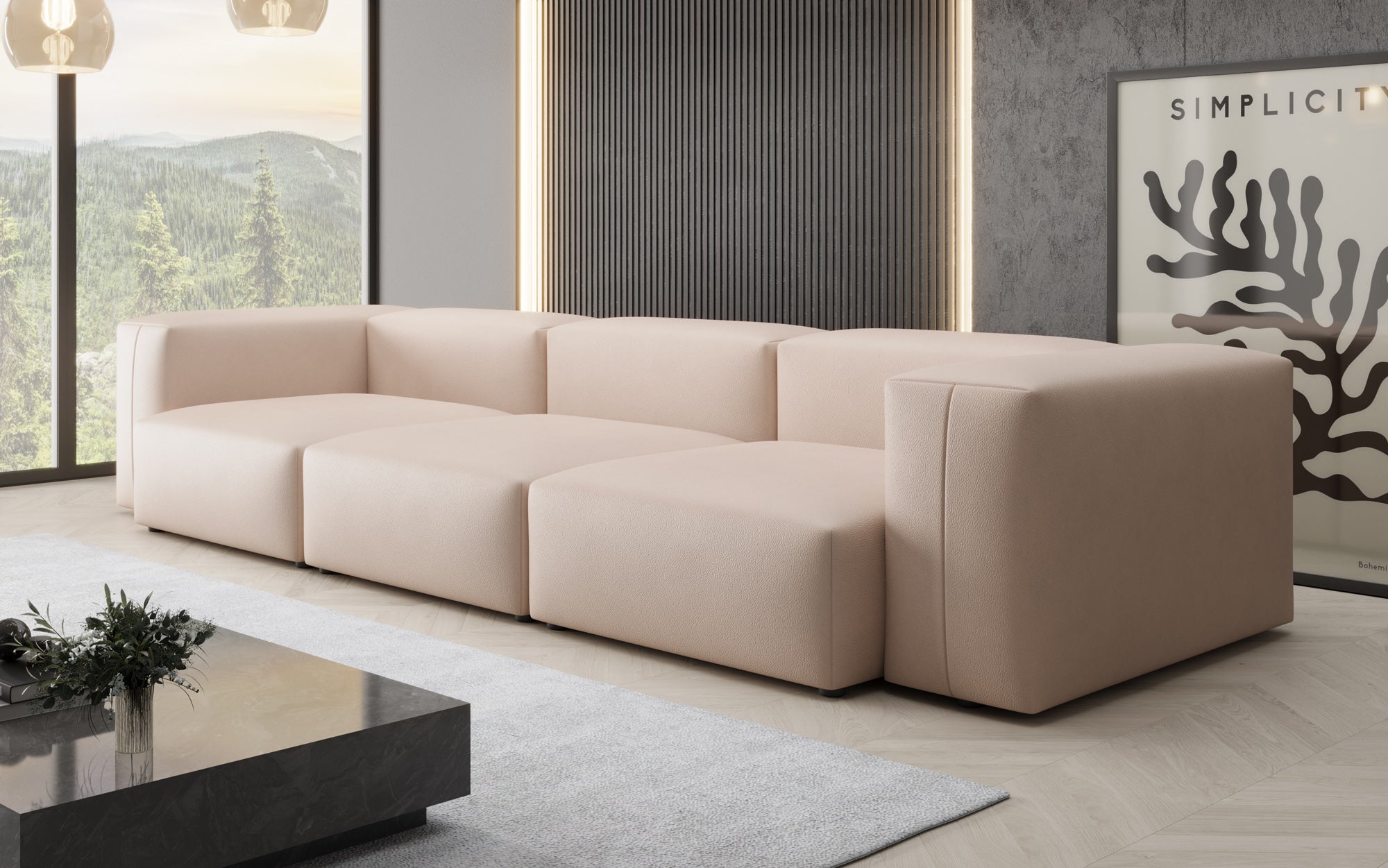Designer 3 Sitzer Sofa Snug in Echtleder